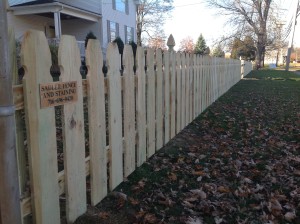 pressure treated gothic picket fence